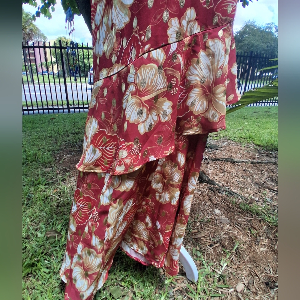 🔥NEW ELEGANT BOHO Red Floral Maxi Dress Size 14 & FREE GIFT - Picture 12 of 13